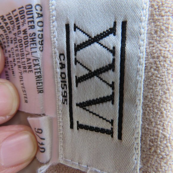 Vintage 1990s Beige Short Wool Crepe Wrap Skirt - Picture 8 of 10